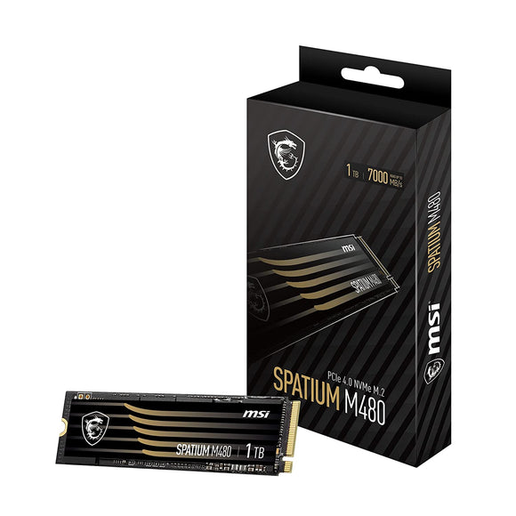 MSI Spatium M480 1TB PCIe 4.0 NVMe M.2 Internal Solid State Drive, E2E Data Protection, 1400 TBW, Black : S78-440L490-P83 Hard Drives JS Bazar