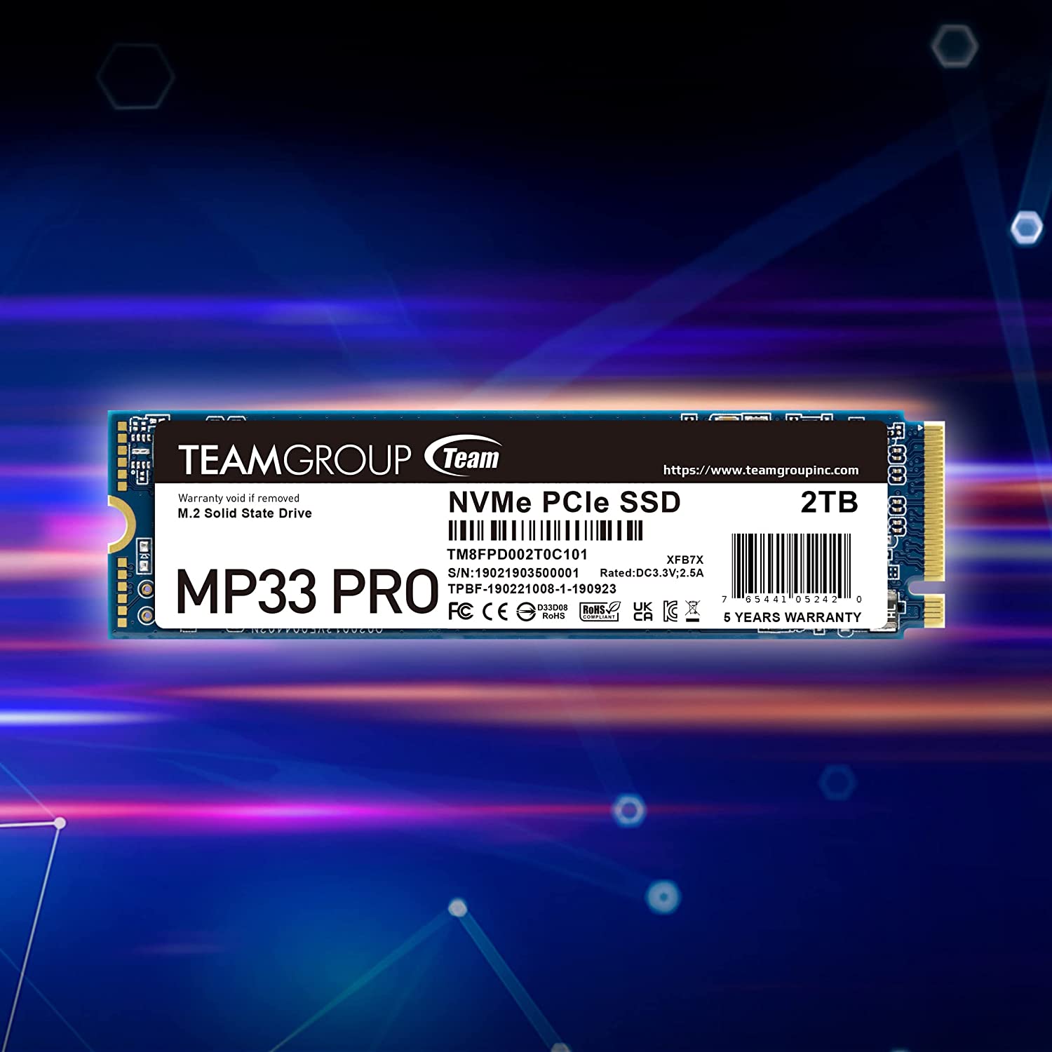 Team Group MP33 PRO 512GB M.2 PCIe Internal SSD, NVMe 1.3, PCIe Gen3x4 M.2 2280 : TM8FPD512G0C101 Hard Drives JS Bazar