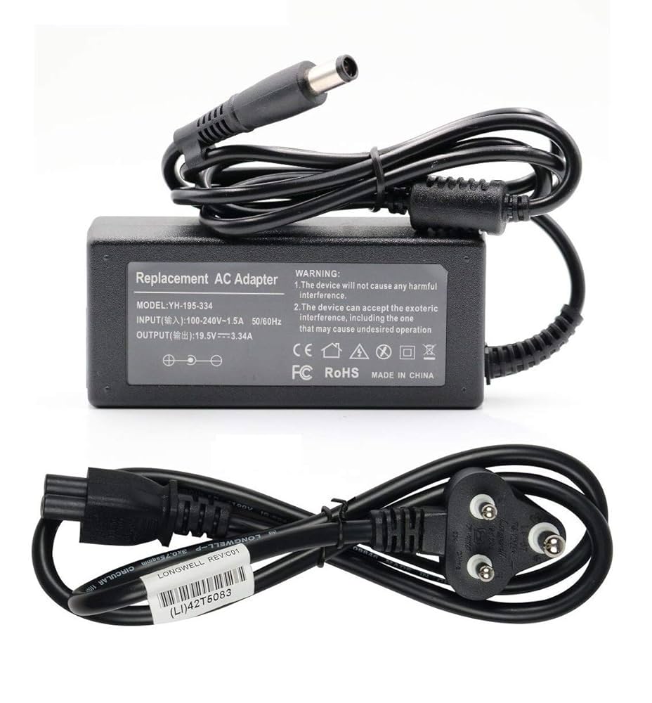 65W Dell Laptop charger for Dell Latitude 3480, Inspiron 18 1810, Inspiron 15 7560, Inspiron 13 7348, XPS 12,13 Series Laptop Adapter Laptop Charger JS Bazar