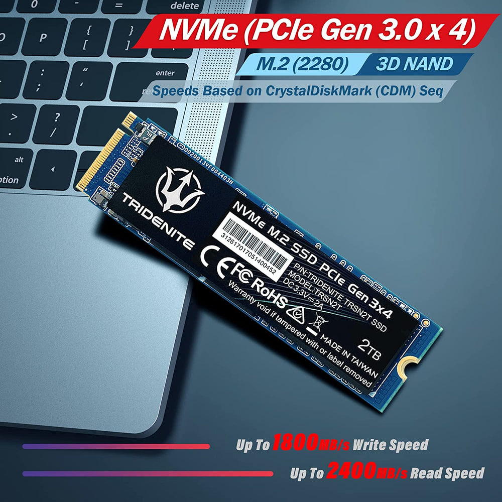 TRIDENITE 2TB NVMe M.2 2280 PCIe Gen 3x4 Internal Solid State Drive (SSD) - JS Bazar