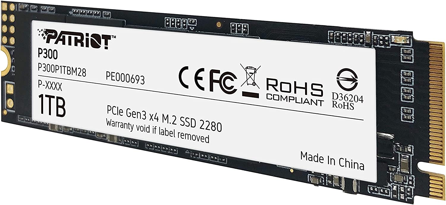 Patriot P300 M.2 2280 1TB PCIe Internal Solid State Drive, Gen3 x4, NVMe 1.3, (SSD) : P300P1TBM28 Hard Drives JS Bazar