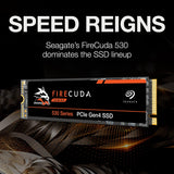 Seagate FireCuda 530 1TB Internal Solid State Drive, M.2 PCIe Gen4 ×4 NVMe 1.4, Speeds up to 7300MB/s : ZP1000GM30013 Hard Drives JS Bazar