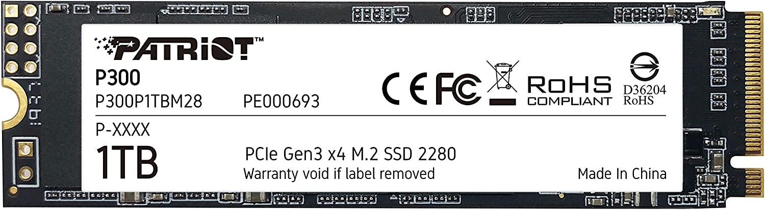 Patriot P300 M.2 2280 1TB PCIe Internal Solid State Drive, Gen3 x4, NVMe 1.3, (SSD) : P300P1TBM28 Hard Drives JS Bazar
