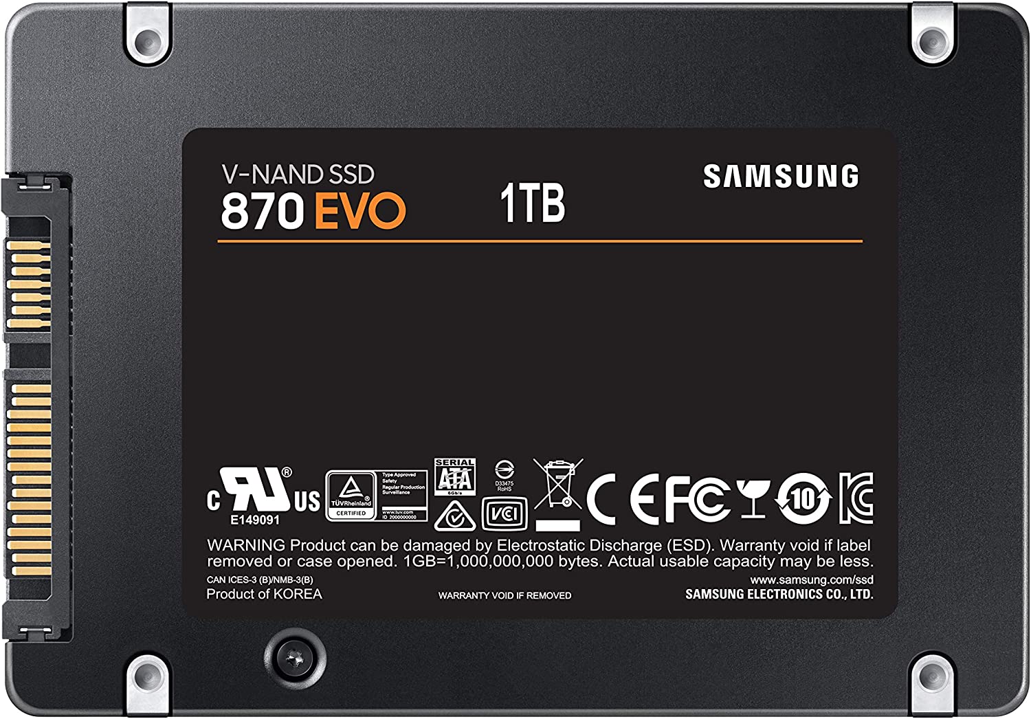 Samsung 870 EVO 1TB 2.5 Inch SATA III Internal SSD : MZ-77E1T0BW Hard Drives JS Bazar