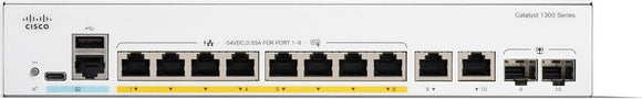 Cisco Catalyst 1300-8FP-2G Managed Switch, 8 Port GE, Full PoE, 2x1GE Combo (C1300-8FP-2G) Networking Switches JS Bazar