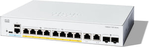 Cisco Catalyst 1300-8P-E-2G Managed Switch, 8 Port GE, PoE, Ext PS, 2x1GE Combo (C1300-8P-E-2G)