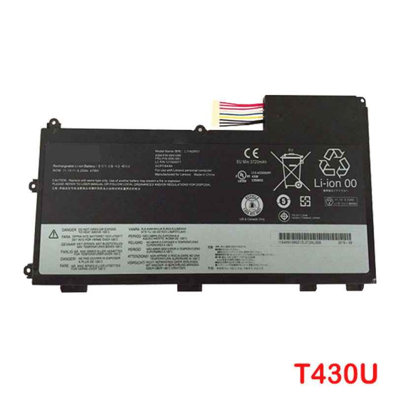 L11N3P51 L11S3P51 45N1090 45N1089 45N1115 45N1114 Laptop Battery Compatible with Lenovo ThinkPad T430U Ultrabook Series (11.1V 47Wh) Laptop Batteries JS Bazar