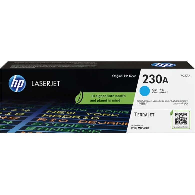 HP 230A Original Toner Cartridge for HP Color LaserJet Pro 4203dn, 4203dw, MFP 4303fdw, MFP 4303dw - Cyan Toners JS Bazar