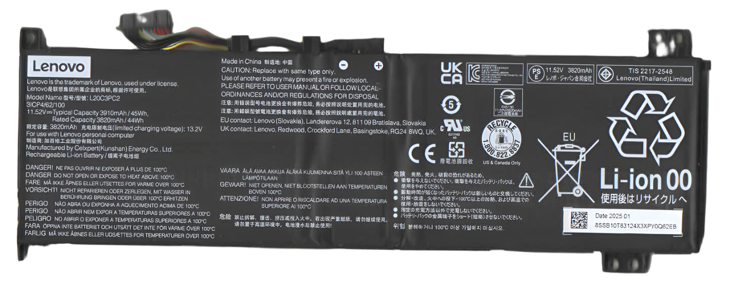 L20C3PC2 L20D3PC2 L20M3PC2 SB11B96717 Lenovo Laptop Battery for Lenovo Ideapad Gaming 3i 3-15ACH6 3-15IHU6 Lenovo Legion 5-15ITH6H 5-15ITH6 5-15ACH6H 5-15ACH6 5-15ACH6A Model 82K20015US 82K200UTUS Series Laptop Batteries JS Bazar