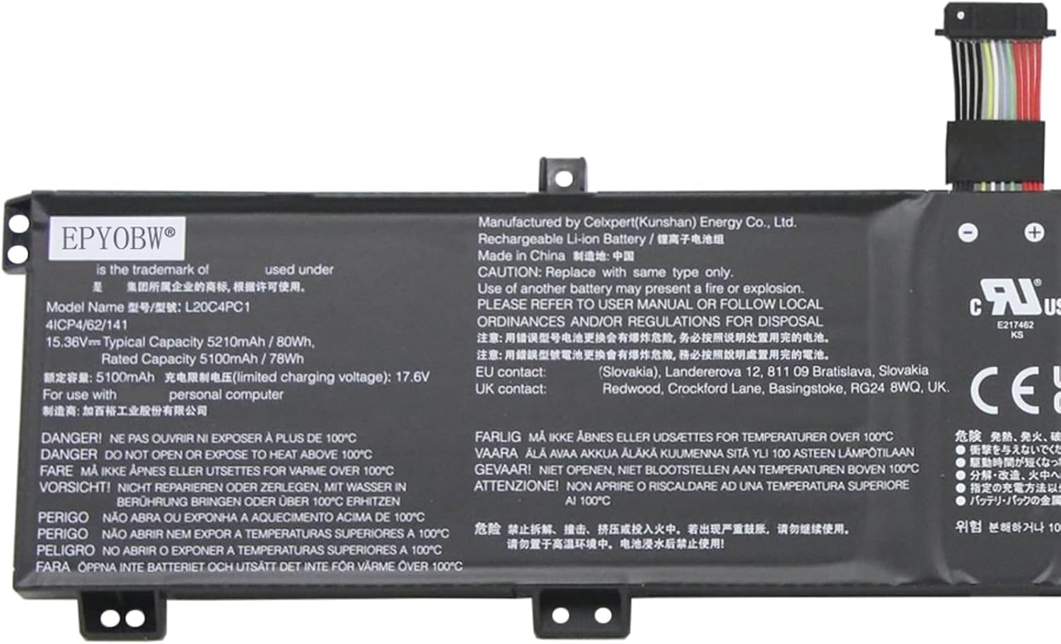 L20C4PC1 Laptop Battery 80Wh Compatible with Lenovo Legion 5 Pro-16ITH6H Pro-16ITH6 / Legion 5-15ITH6H 5-15ITH6 5-15ACH6A / Legion 7-16ITHg6 7-16ACHg6 Series L20D4PC1 L20L4PC1 L20M4PC1 Laptop Batteries JS Bazar