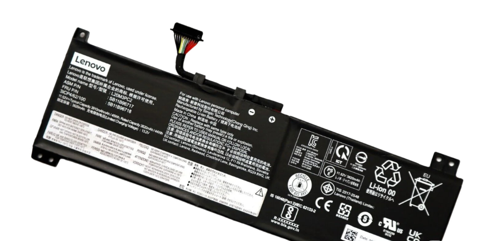 L20C3PC2 L20D3PC2 L20M3PC2 SB11B96717 Lenovo Laptop Battery for Lenovo Ideapad Gaming 3i 3-15ACH6 3-15IHU6 Lenovo Legion 5-15ITH6H 5-15ITH6 5-15ACH6H 5-15ACH6 5-15ACH6A Model 82K20015US 82K200UTUS Series Laptop Batteries JS Bazar