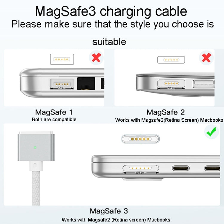 140 watt Type C To MagSafe 3 Adapter Cable For Macbook Pro 14 MacBook Air 13 M3 MacBook Air M2 power cord JS Bazar