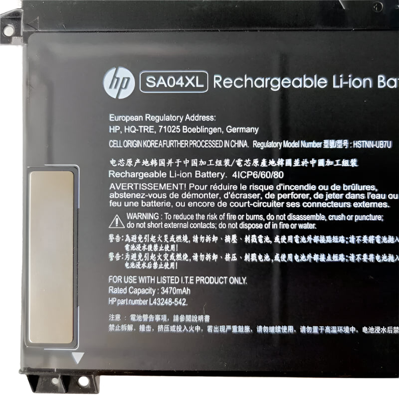 HP Original SA04XL Battery 15.2V 55.67Wh for HP ENVY X360 15-DR Series Laptop L43248-AC2 L43267-005 Laptop Batteries JS Bazar