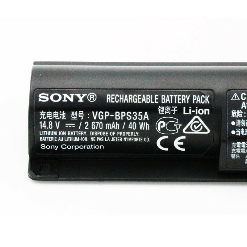 Sony Vaio 14E, 15E SVF1521A2E SVF15217SC 152A24T SVF14212SN compatible 14.8V 40wh VGP-BPS35A VGP-BPS35 BPS35A Laptop Battery - JS Bazar