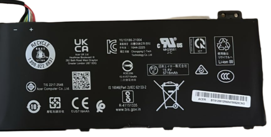 Original Battery AP21A8T Acer Laptop Battery for Acer Nitro 5 AP21A7T AP21A5T AN517-55-50NF AN517-55-72FC Laptop Batteries JS Bazar