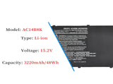 AC14B8K AC14B3K Acer Laptop Battery for Acer Aspire R3-131T R5-471T R5-571T R7-371T Chromebook CB3-111 CB3-511 CB3-531 CB5-571 Swift 3 SF314-51 SF314-52 Nitro 5 AN515-51 AN515-52 AN515-53 Series 15.2V 48Wh image 2
