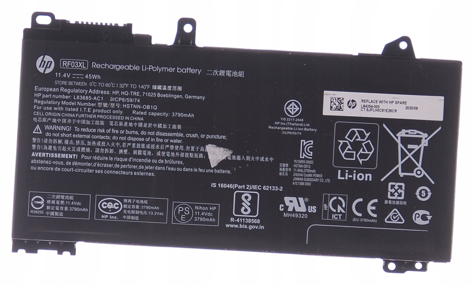 RF03XL Laptop Battery for HP ProBook 455 G7 HP ProBook 450 G7 HP ProBook 430 G7 HP ProBook 440 G7 L83685-AC1 L84354-005 Laptop Batteries JS Bazar