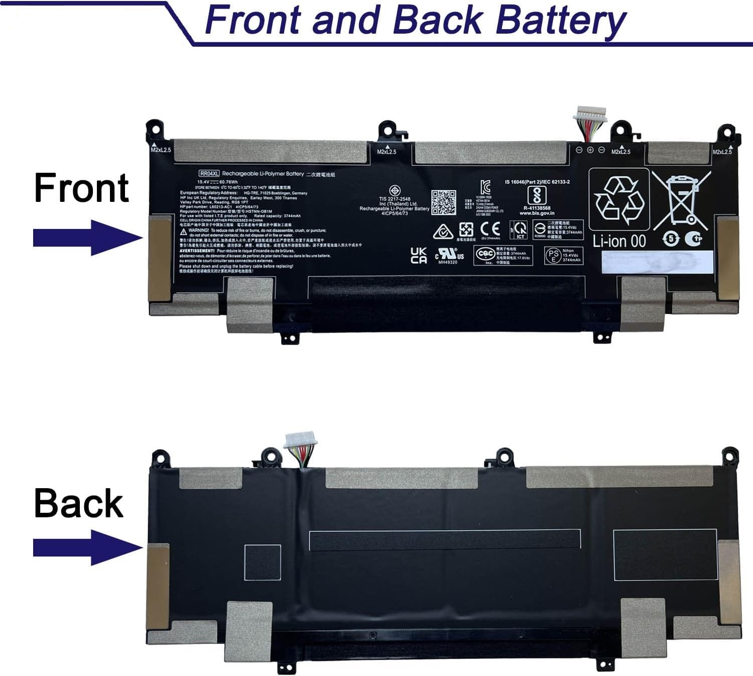 RR04XL Laptop Battery Compatible with HP Spectre X360 13-AW 13-AW0000 13-AW0001lm Series Notebook HSTNN-DB9K 15.4V 60.76Wh 3744mAh Laptop Batteries JS Bazar