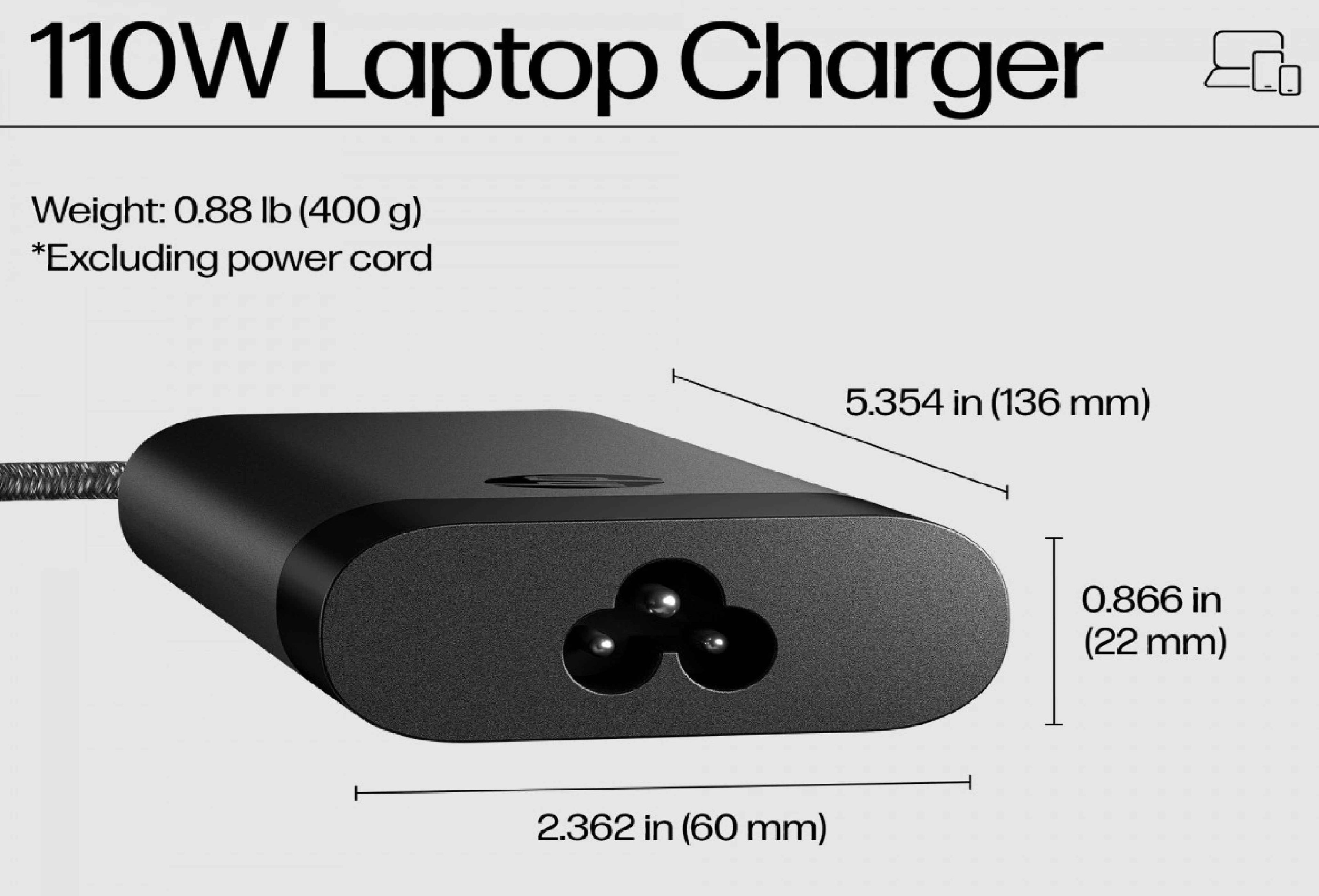 110W 5A 20V USB-C TPN-DA24 AC Original Charger for HP Spectre X360 Elitebook x360 HP Chromebook 14 14A G5 11 11A G6 EE G7 G8 X360 Laptop Power Supply Adapter Cord Charger JS Bazar