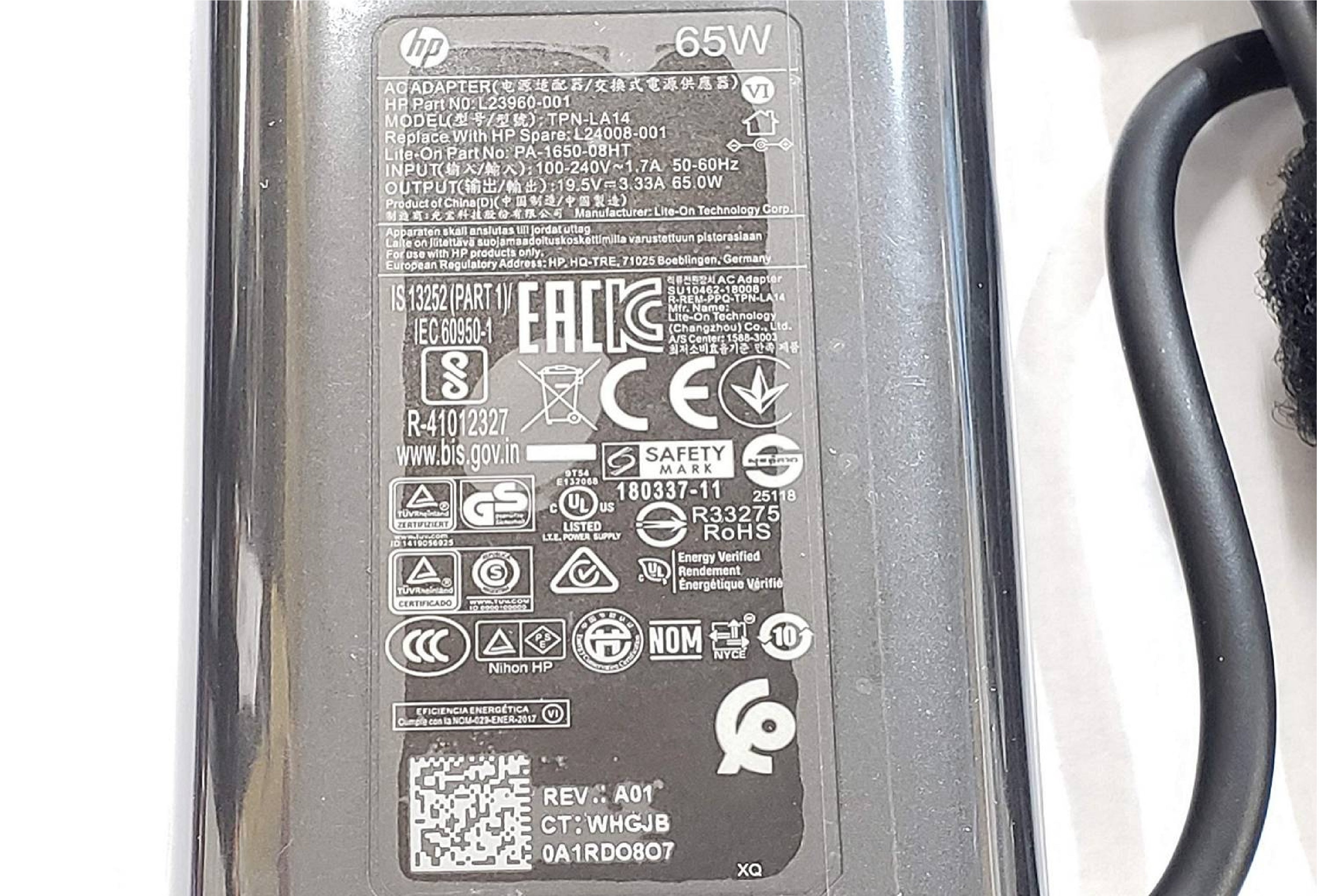 HP Original 65W 19.5V 3.33A HP L24008-001 Square Travel HP Laptop charger Laptop adapter JS Bazar