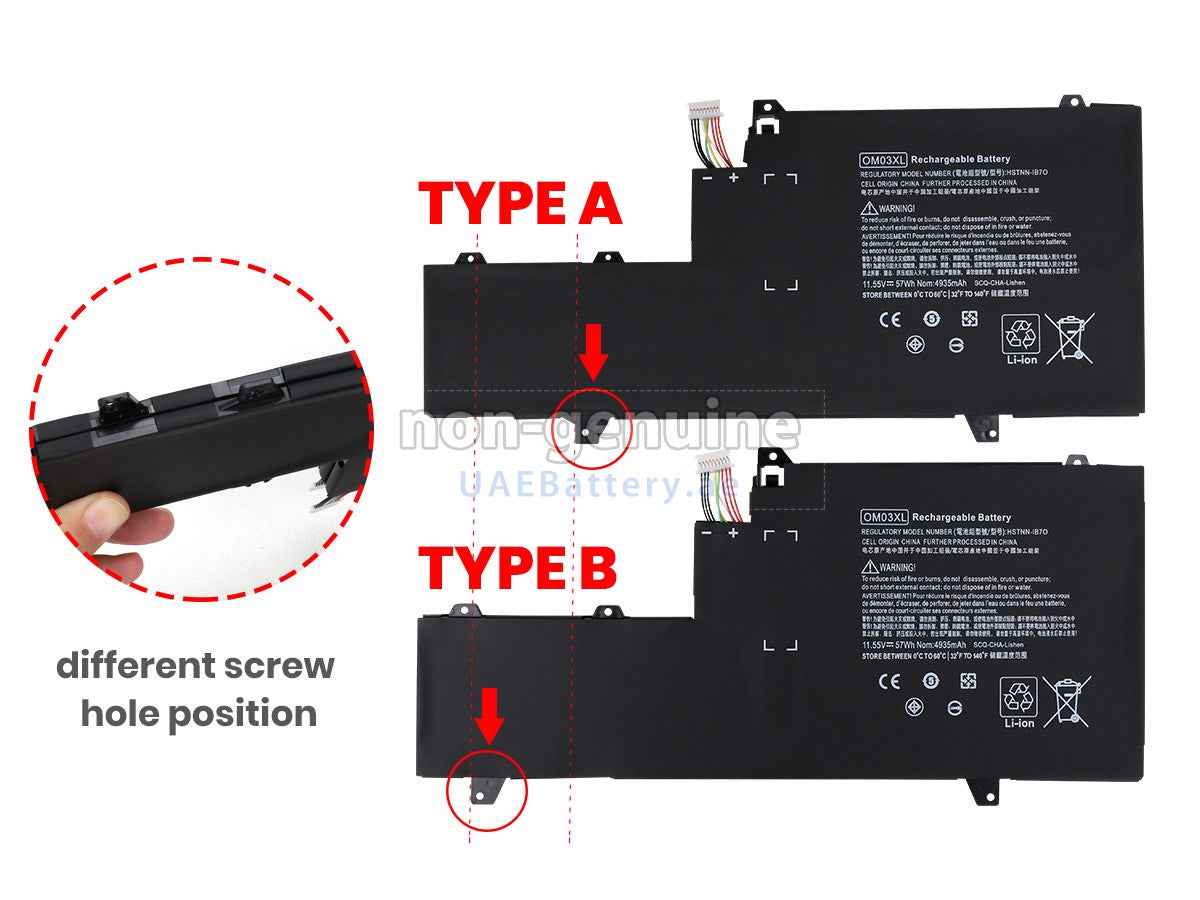 HP Battery OM03XL for HP EliteBook X360 1030 G2 HSTNN-IB70 (863280-855, 863167-1B1) Laptop Batteries JS Bazar