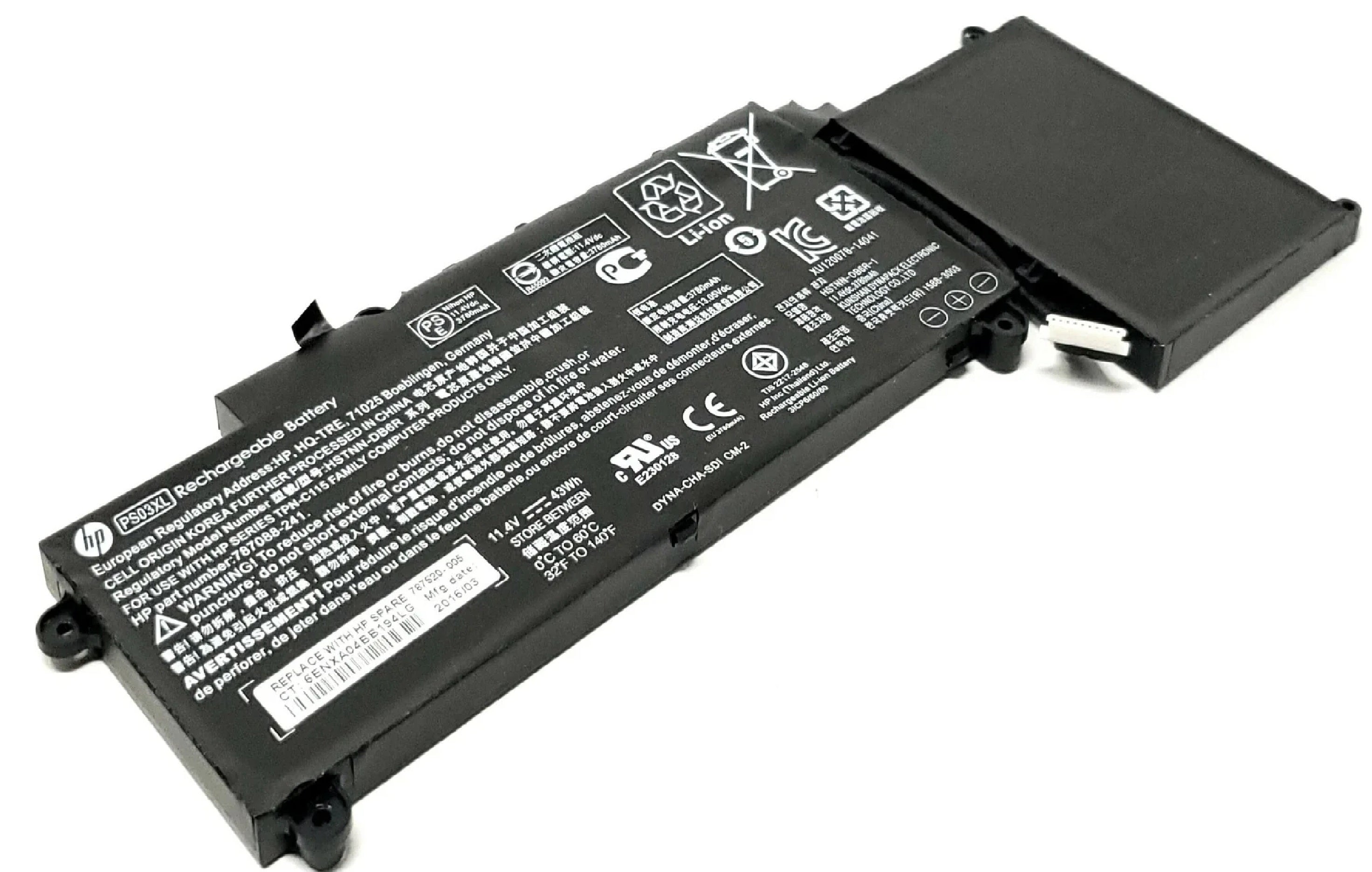 Original Hp PS03XL HSTNN-DB60, HSTNN-DB6O, HSTNN-DB6R,PL03, PL03043-PR, PS03043XL Laptop Battery Laptop Batteries JS Bazar