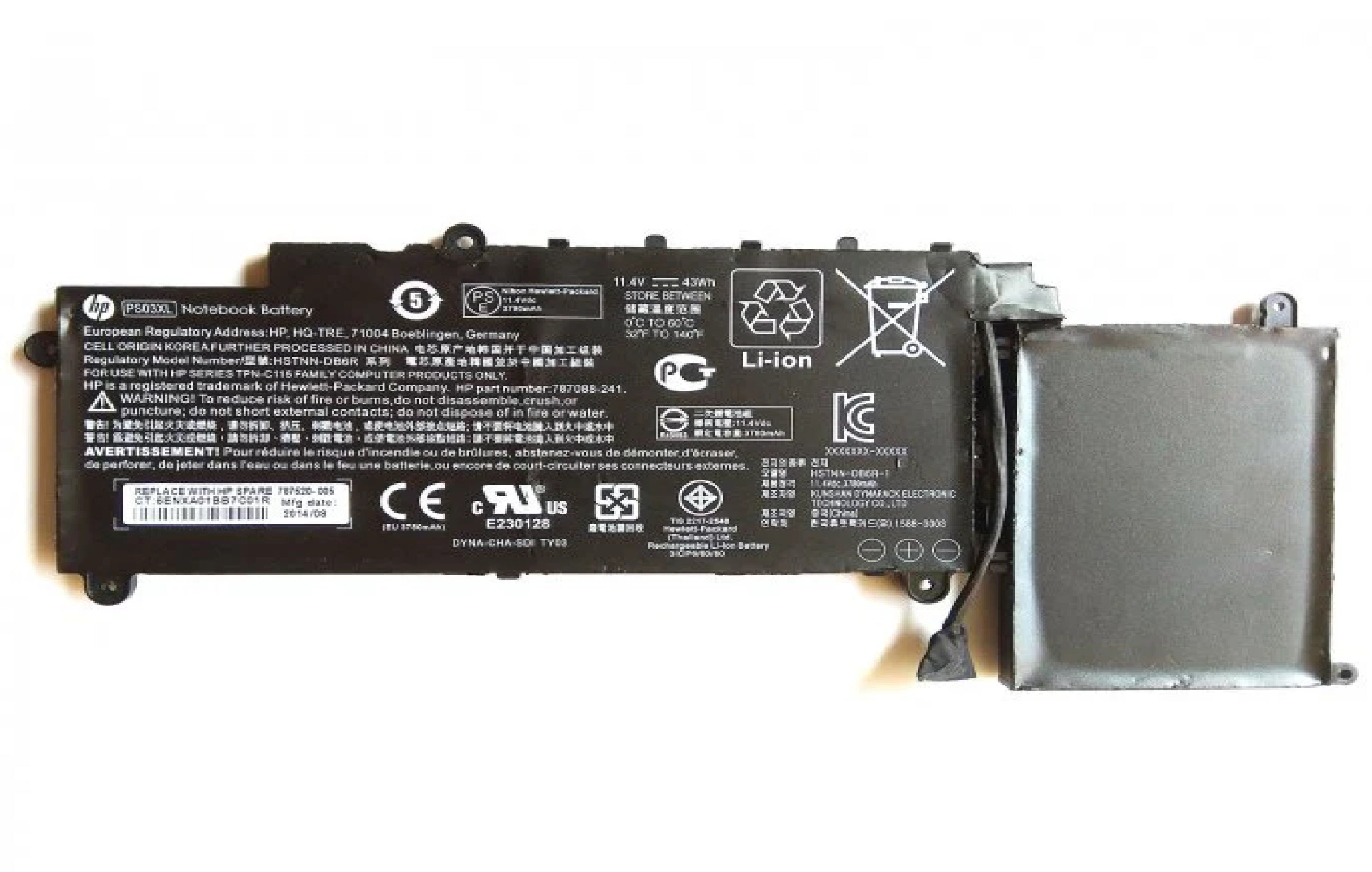 Original Hp PS03XL HSTNN-DB60, HSTNN-DB6O, HSTNN-DB6R,PL03, PL03043-PR, PS03043XL Laptop Battery Laptop Batteries JS Bazar