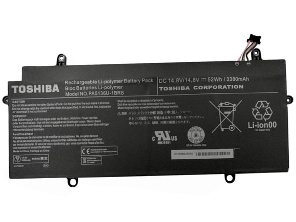 14.8V 52wh PA5136U-1BRS Toshiba Portege Z30 Z30-A Z30-A1301 Z30-AK04S P000640510 PA5136U Laptop Battery