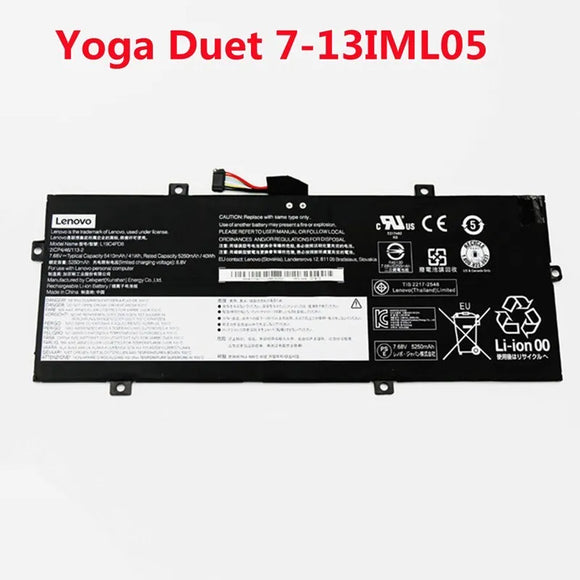 7.68V 5410mAh 41Wh L19C4PD8 L19M4PD8 SB10X87837 SB10X87838 5B10X87839 2ICP4/46/113-2 Laptop Battery Replacement for Lenovo Yoga Duo et 7-13 IML05