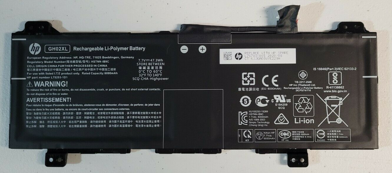 Original GH02XL HP Chromebook 14 G6 1A715UT, Chromebook 14A-NA0010NO Laptop Battery Laptop Batteries JS Bazar