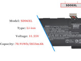 SD06XL Laptop Battery for HP Omen 15-EK 15-EK0000 15-EN 15-EN0000 15-EK0051TX 15-EK0009TX 15-EN0029NR 15-EN0036NR Series SD06070XL HSTNN-DB9U L84356-2C1 L84392-005 L84392-006 L84357-AC1 11.55V 70.91Wh Laptop Battery JS Bazar
