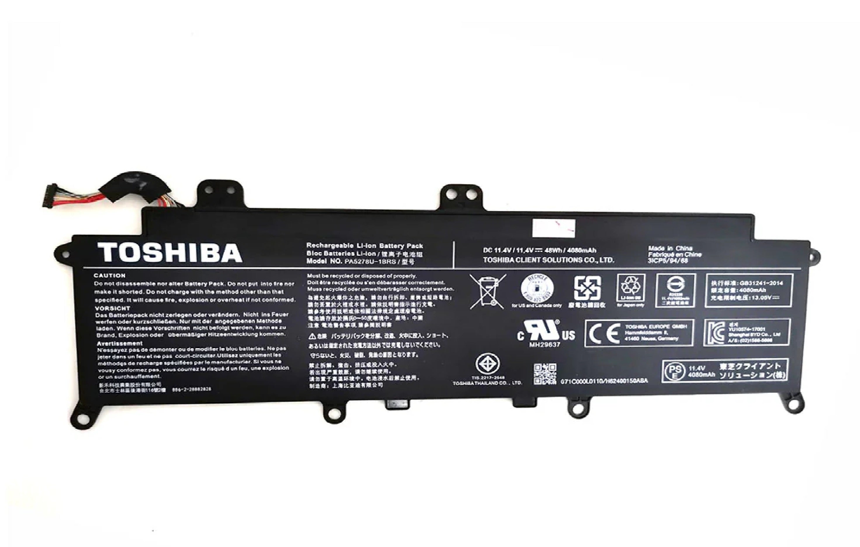 PA5278U-1BRS Genuine Toshiba Portege X30-D-119, Tecra X40-E-171, Portege X30-F-12R Toshiba Laptop Battery Laptop Batteries JS Bazar