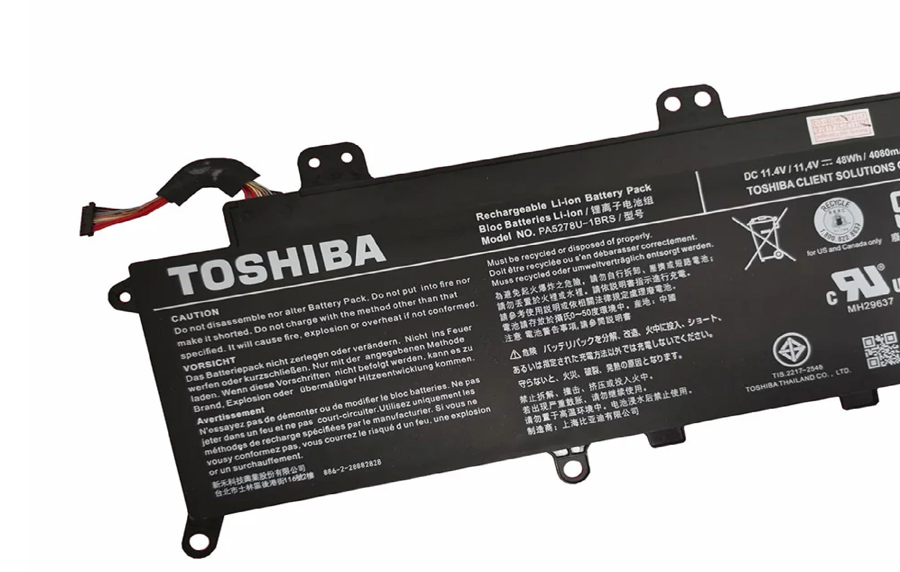PA5278U-1BRS Genuine Toshiba Portege X30-D-119, Tecra X40-E-171, Portege X30-F-12R Toshiba Laptop Battery Laptop Batteries JS Bazar
