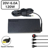 120W Lenovo charger, 20V 6A, yellow square connector
