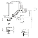 Single Monitor Heavy-Duty Aluminum Gas Spring Monitor Arm | LDT47-C012N Desktop Mount JS Bazar