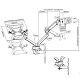 Aluminum Spring-Assited Monitor Arm with laptop holder | 91-ldt20c024ml Desktop Mount JS Bazar
