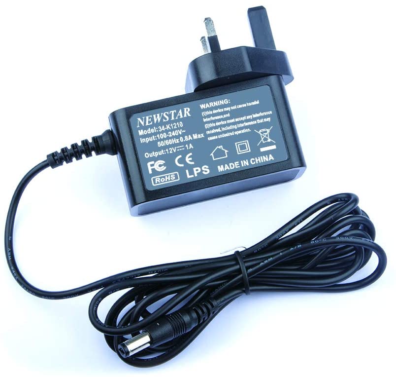 12v 1.a ac/dc power adaptor 3pin wall type high quality newstar brand with 1year warranty input:100-240v~50/60hz 0.8a max output:12v-1a - JS Bazar