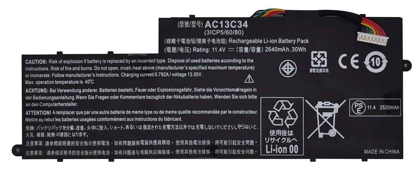 AC13C34 Acer Laptop Battery for Acer Aspire V5-122P V5-132 E3-111 E3-112 ES1-111M MS2377 Laptop Battery JS Bazar