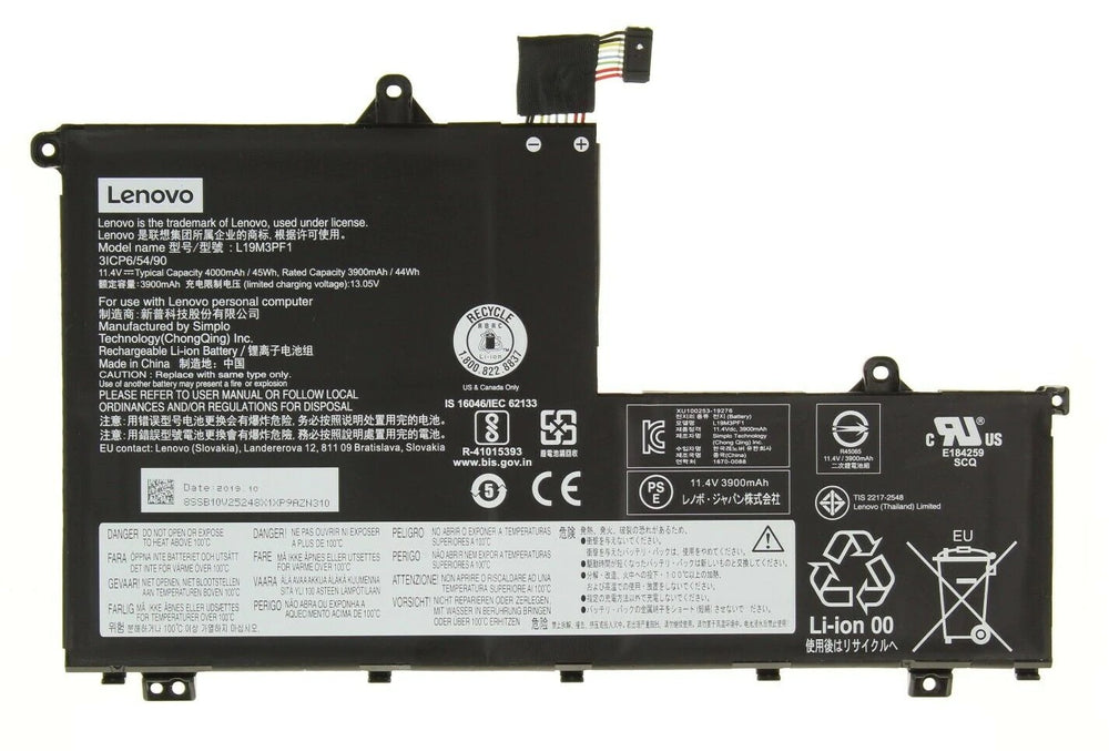 L19M3PF1 Lenovo ThinkBook 14-IML 15-IML 14-IIL 15-IIL, ThinkBook 15 20SM0015US Replacement Laptop Battery - JS Bazar