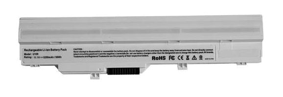 MSI Wind U100, U100X, U90 Series (9-Cell, White) Laptop Battery Laptop Batteries JS Bazar