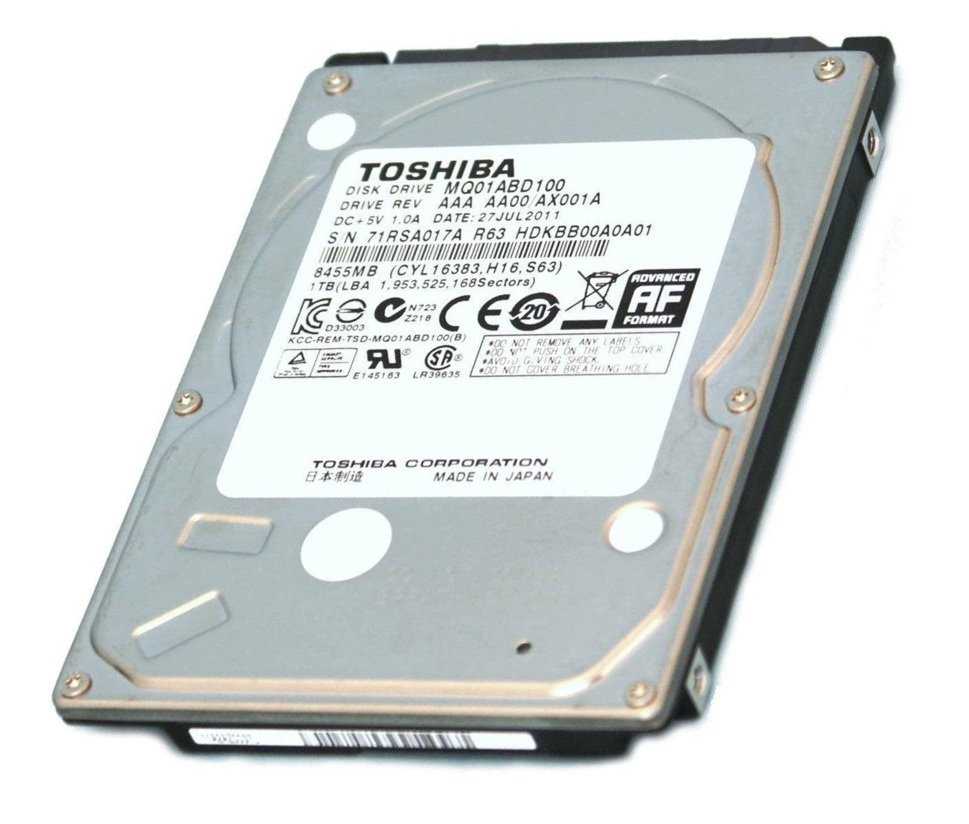 Toshiba MQ01ABD100 1TB 2.5" Internal Hard Drive - Bulk HDKBB96 Hard Drives JS Bazar