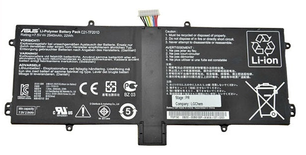 C21-TF201P Asus Eee Transformer Pad Prime TF201-1B002A 25Wh Replacement Laptop Battery - JS Bazar