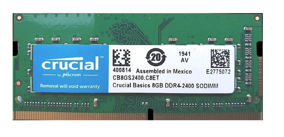 Crucial Basics 8GB DDR4 2400MT/s CL17 1.2V SODIMM Memory | CB8GS2400