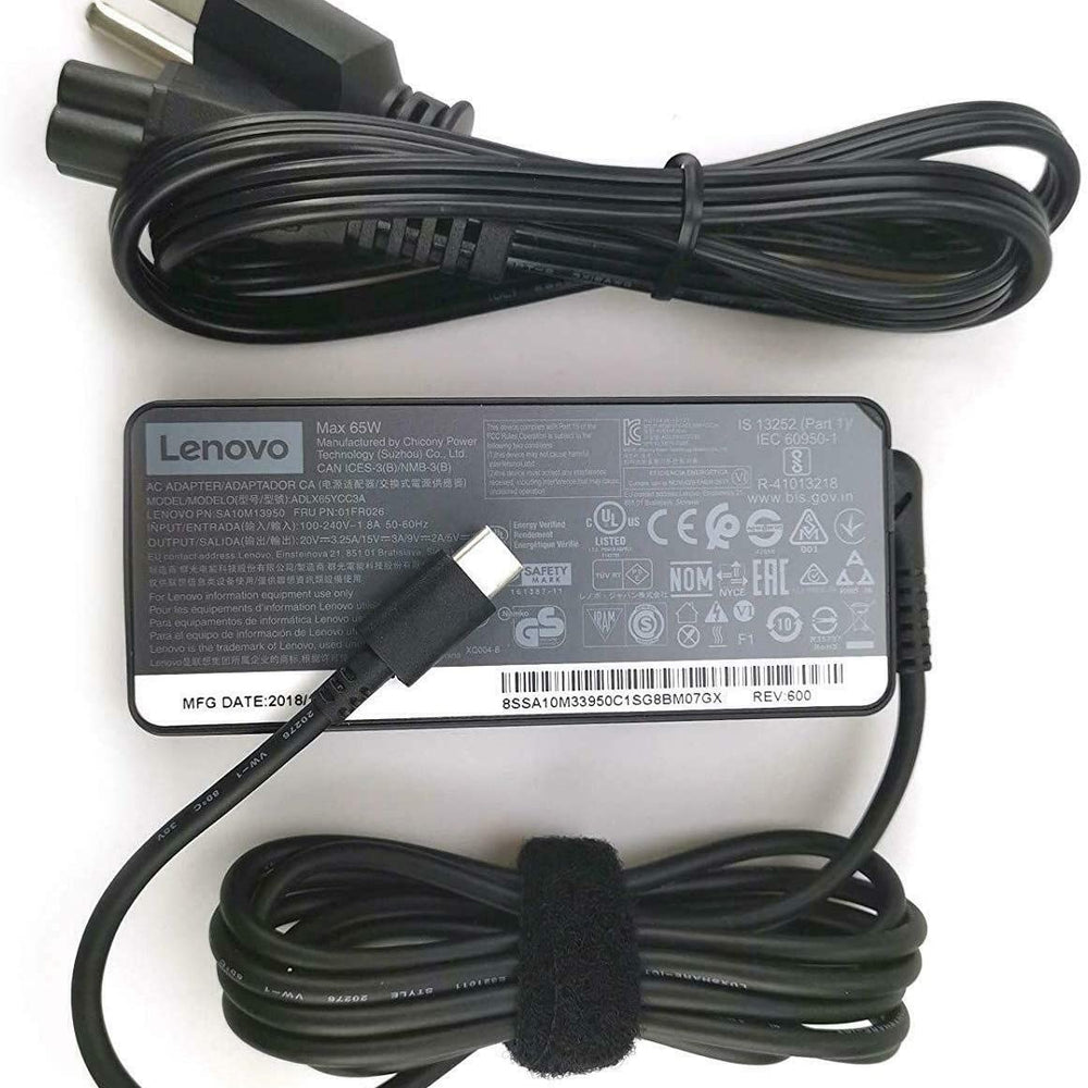 Original Lenovo 65W Standard AC Adapter for X1 Yoga (USB Type-C) - JS Bazar
