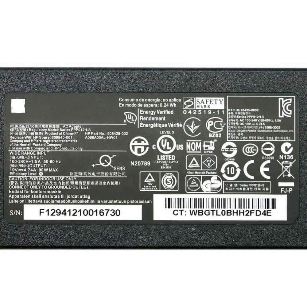 90W HP Laptop charger for HP Pavilion DV3 DV4 DV5 G4 G6 G7 609940-001 608428-002 PPP012H-S Power 19V 4.74A Laptop Charger JS Bazar
