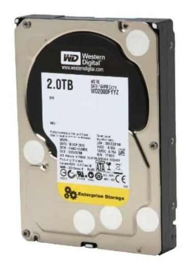 Western Digital 2TB RE Enterprise Hard Drive: 3.5 Inch, 7200 RPM, SATA III, 64 MB Cache | WD2000FYYZ - JS Bazar