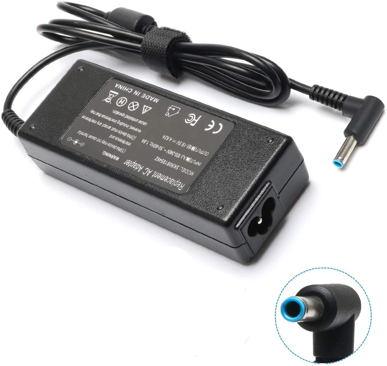 HP notebook charger 90W adapter with a 4.5mm HP Laptop charger Power Adapter & Charger Accessories JS Bazar