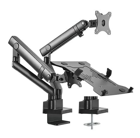 Aluminum Spring-Assited Monitor Arm with laptop holder | 91-ldt20c024ml