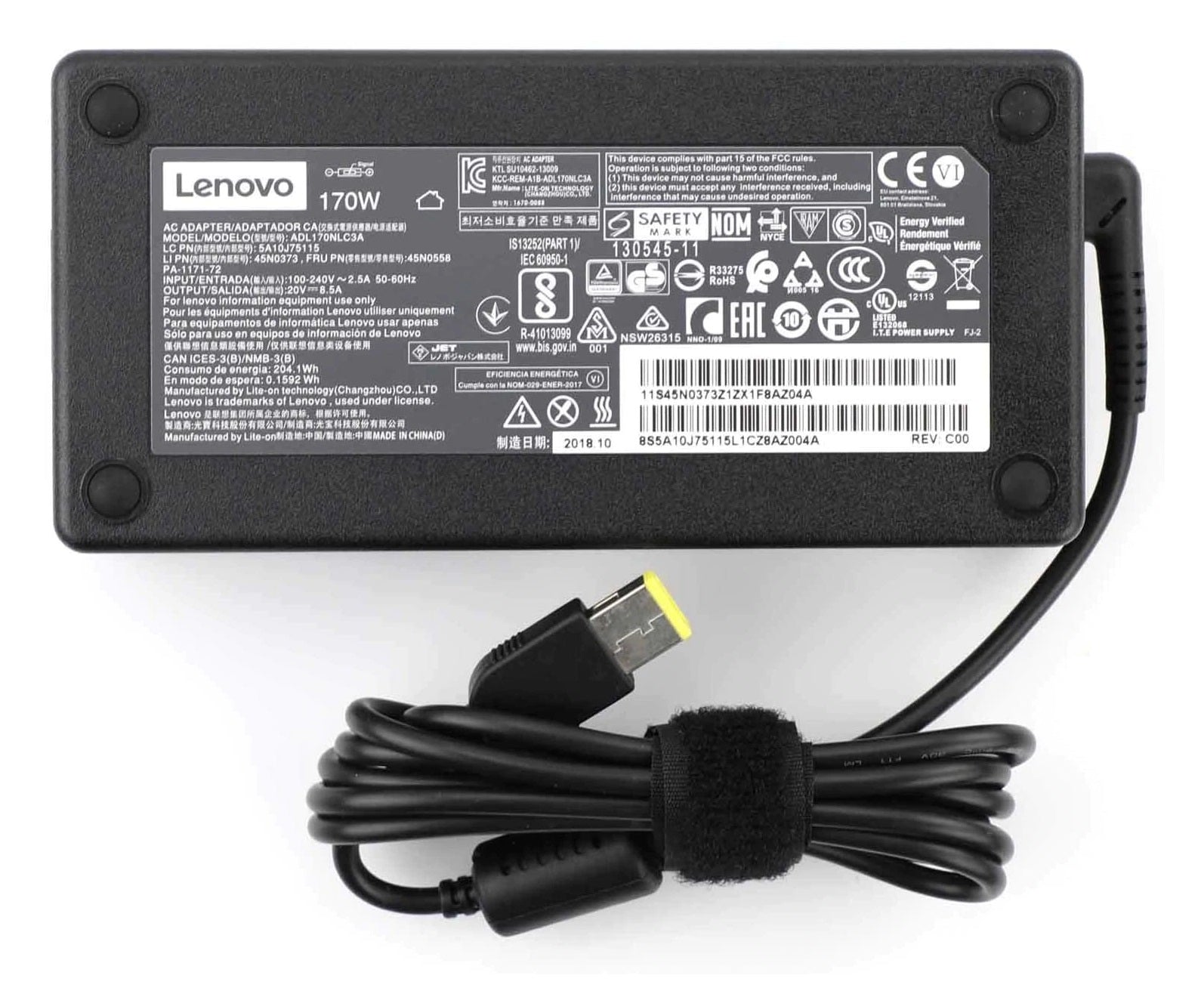 170W ADL170NDC3A 5A10J46694 ADP-170CB B Lenovo Laptop Charger for ThinkPad T440p W541 W540 PA-1171-71 Tablet 20V 8.5A square tip Laptop Charger JS Bazar