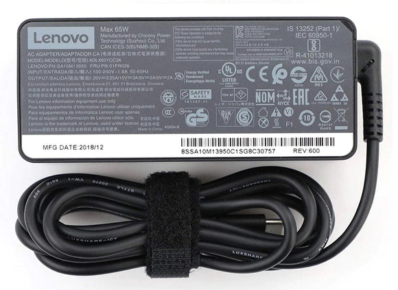 20V 3.25A 65W USB Type C Ac Power Replacement Adapter Charger for Lenovo Thinkpad X1 Carbon Yoga 5 X270 X280 T580 P51s P52s E480 E470 Laptop